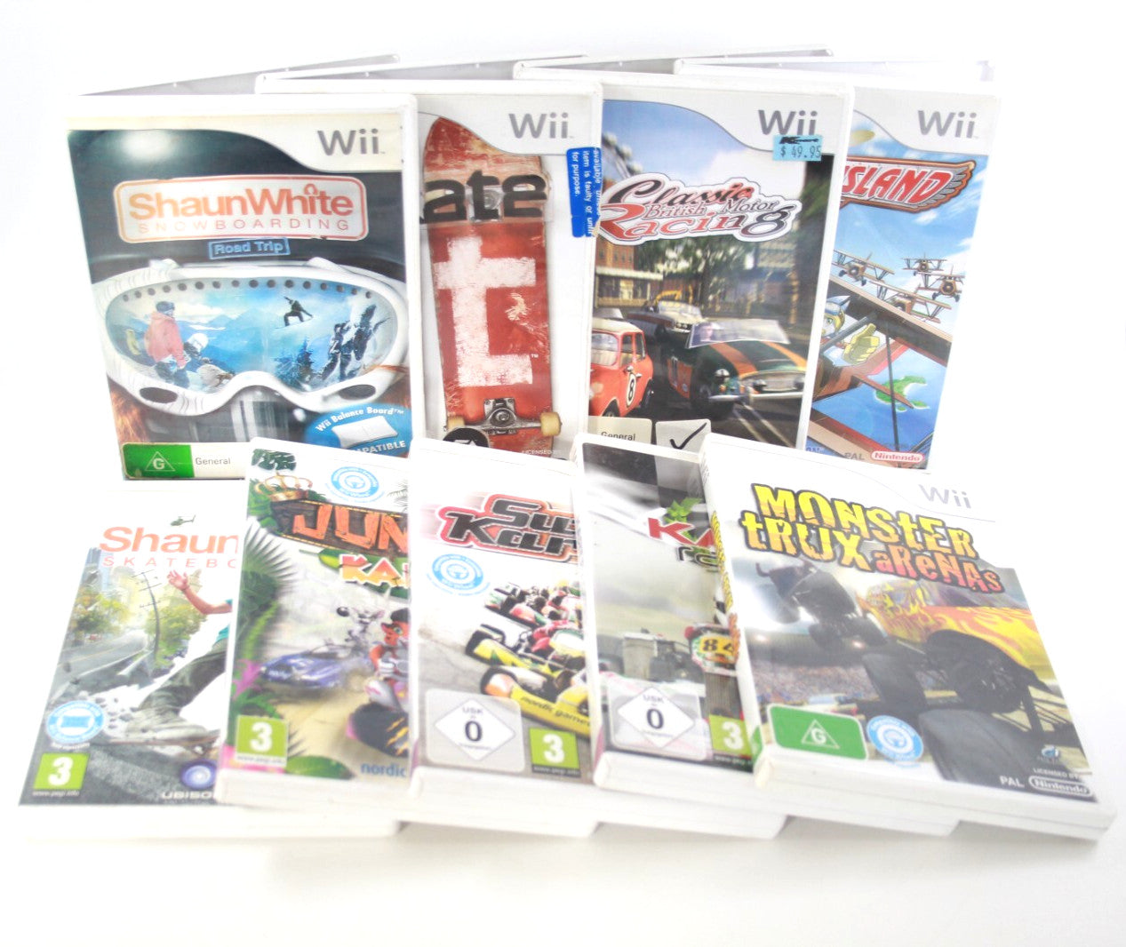 x9 Racing Games Nintendo Wii Video Game Bundle Lot (9 Games)
