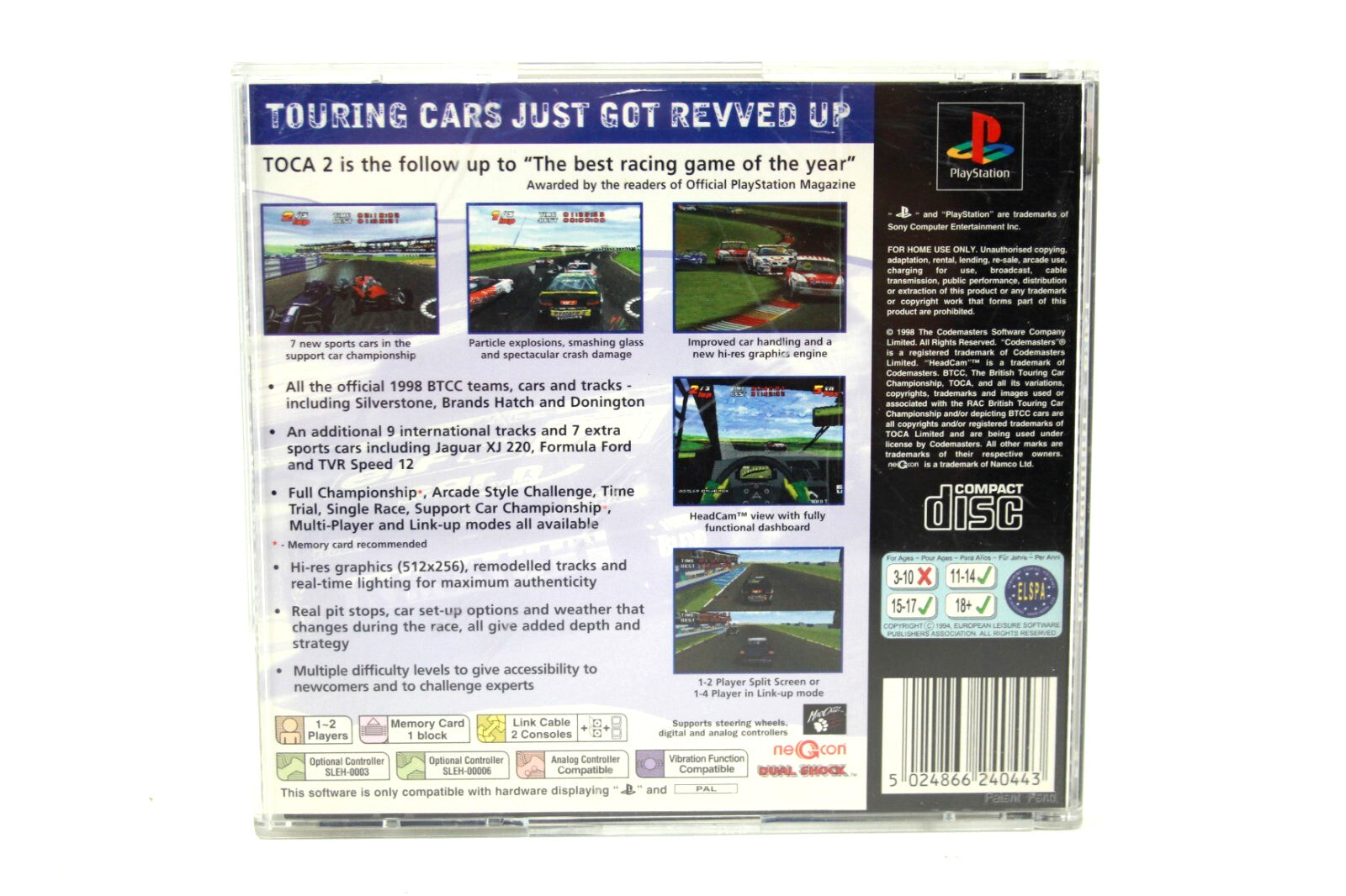 TOCA 2 Touring Cars - PlayStation 1 (PS1) [PAL] - WITH WARRANTY