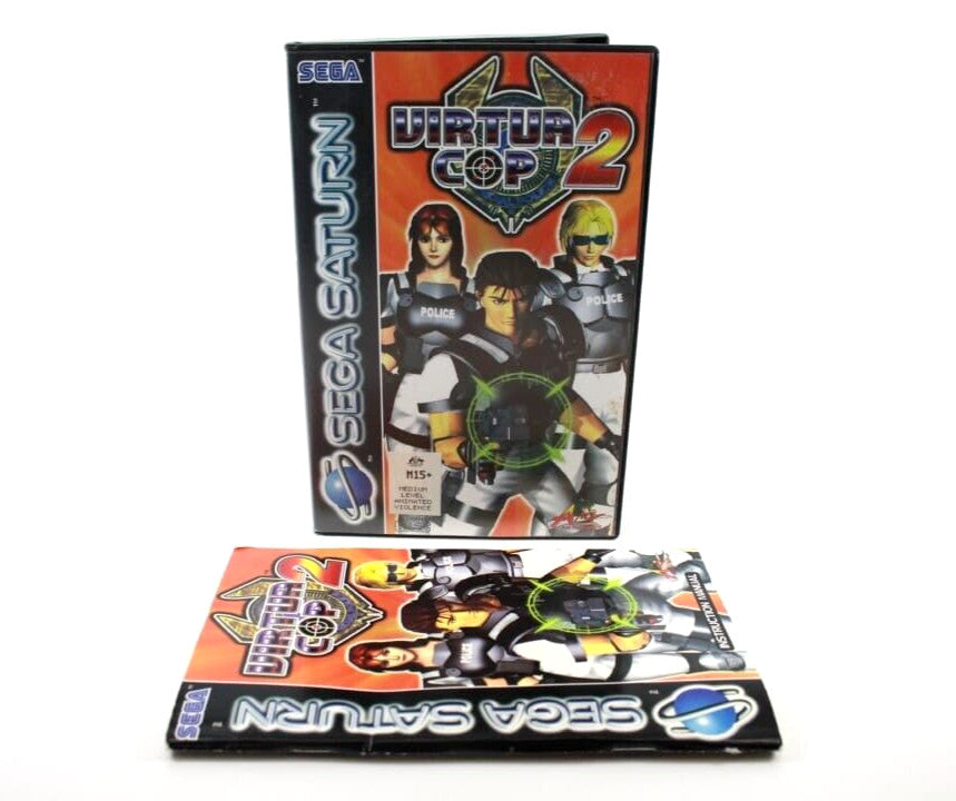 Virtua Cop 2 **CASE & MANUAL ONLY** SEGA Saturn [PAL] WITH WARRANTY