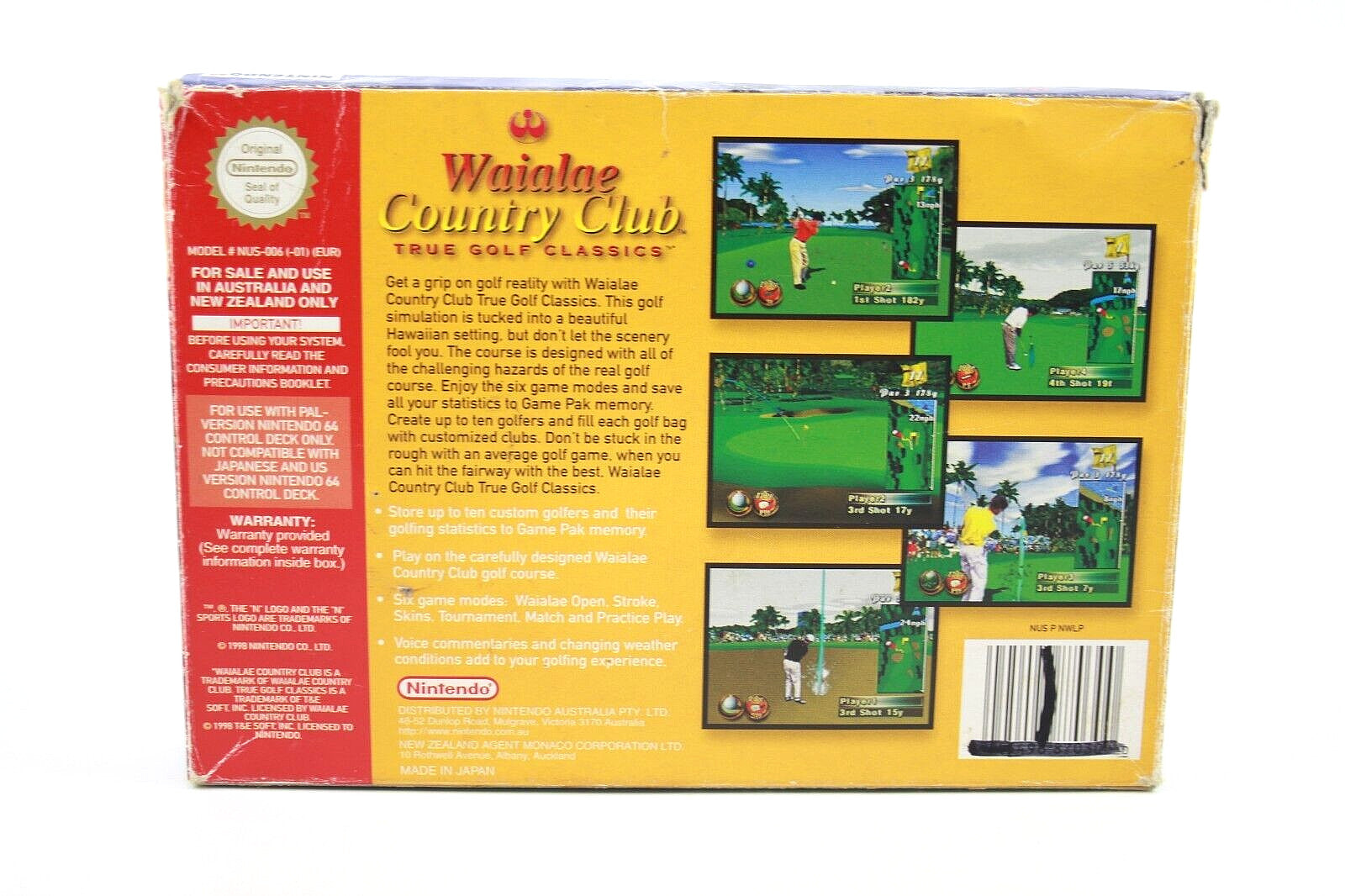 Waialae Country Club Golf - Nintendo 64 (N64) [PAL] WITH WARRANTY