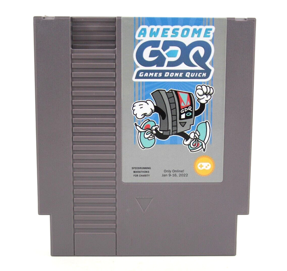 Awesome GDQ (Games Done Quick) Speedrunning Charity (2022) NES Cartridge