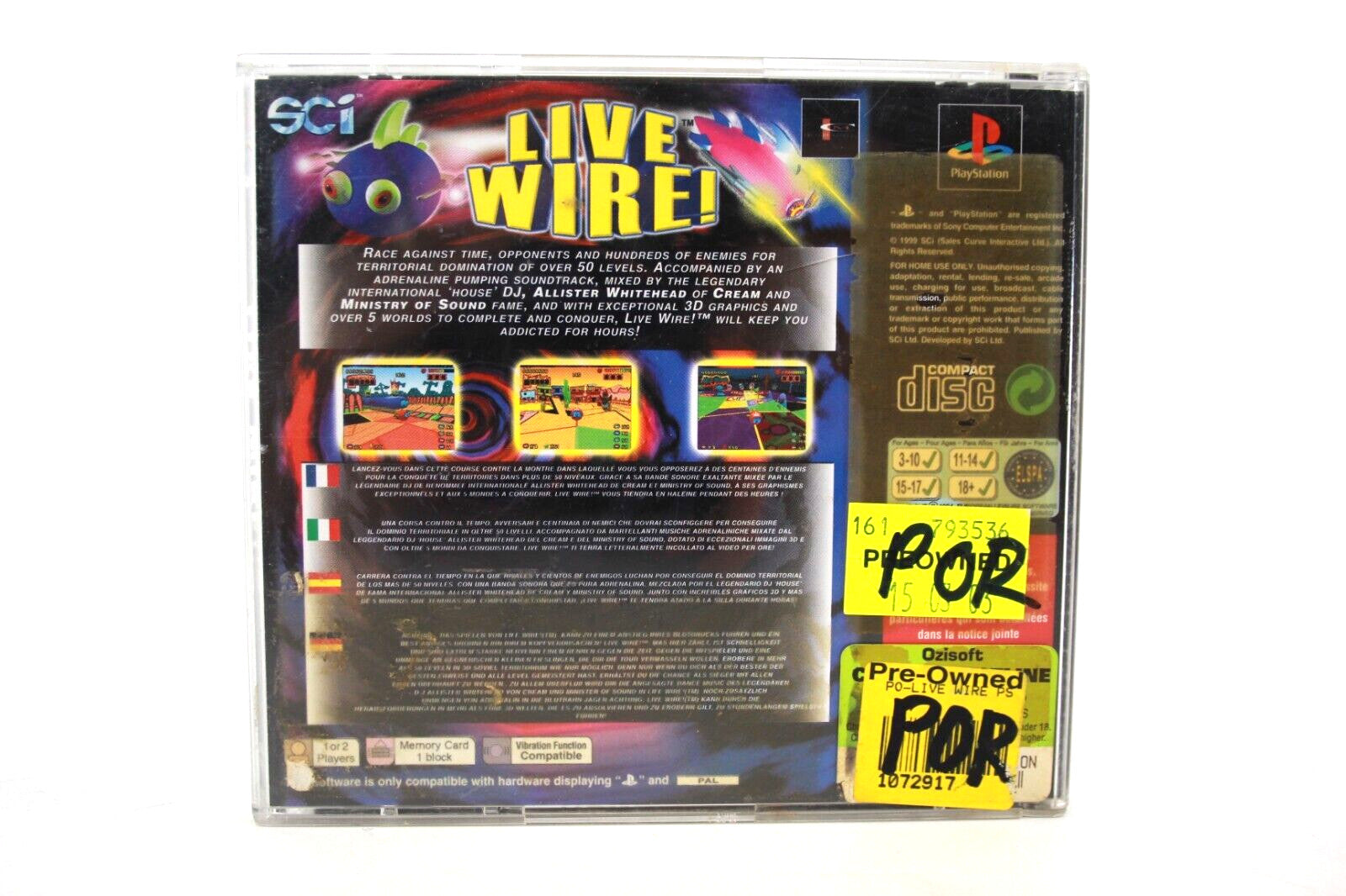 Live Wire! - PlayStation 1 (PS1) [PAL] - WITH WARRANTY