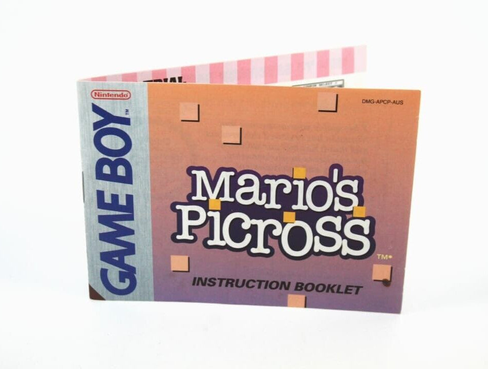 Mario’s Picross - Nintendo Game Boy  (GB) **MANUAL ONLY** [PAL]