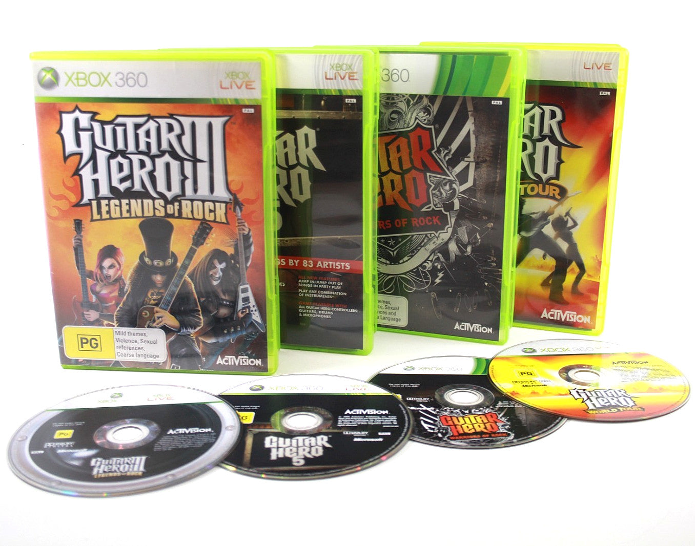 Guitar Hero Bundle Lot x4 - Xbox 360 [PAL] - WITH WARRANTY