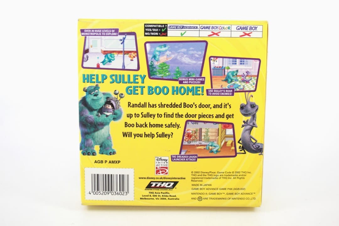 Disney/Pixar Monsters, Inc. - Nintendo Game Boy Advance (GBA) *BOX ONLY*