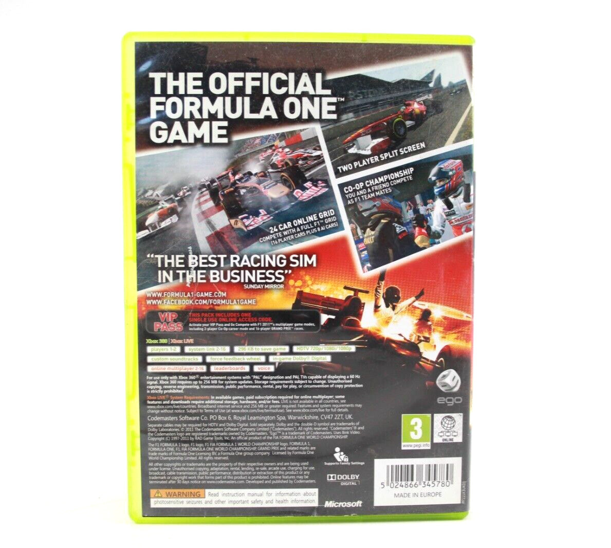 F1 2011 [PROMO DISC] - Xbox 360 [PAL] - WITH WARRANTY