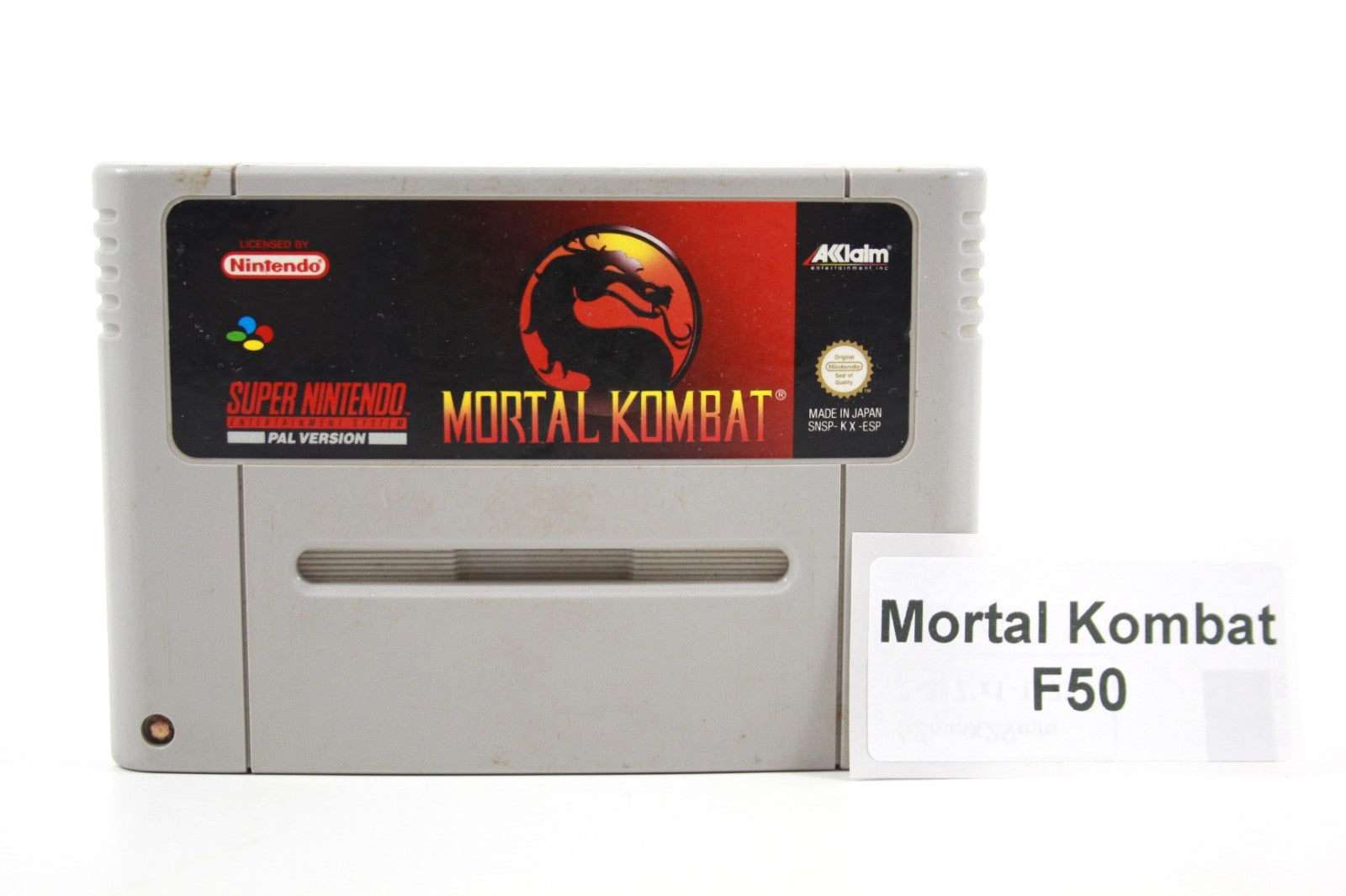 Mortal Kombat [CART ONLY] - Super Nintendo (SNES) [PAL] - WITH WARRANTY