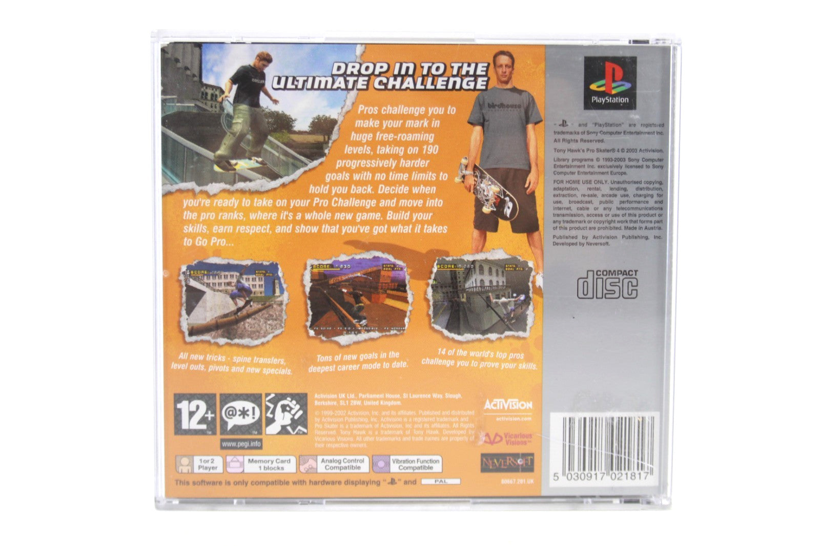 Tony Hawk's Pro Skater 4 [Platinum] - PlayStation (PS1) [PAL] - WITH WARRANTY