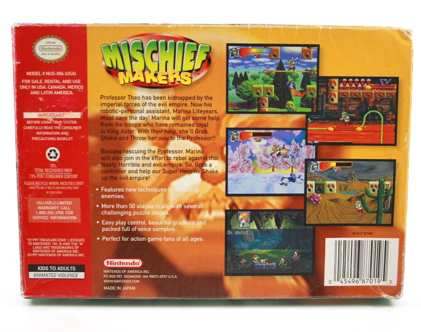 Mischief Makers [BOX ONLY!] - Nintendo 64 (N64) [NTSC-U] *No Game*