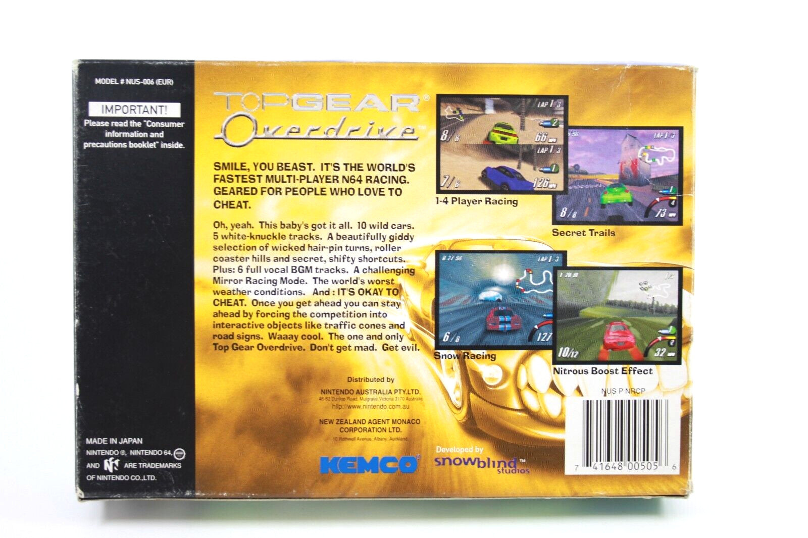 Top Gear Overdrive - Nintendo 64 (N64) [PAL] WITH WARRANTY