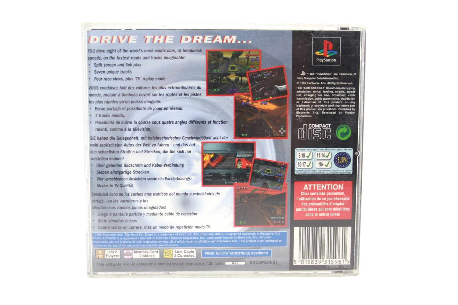 The Need For Speed - PlayStation 1 (PS1) [PAL] - WITH WARRANTY
