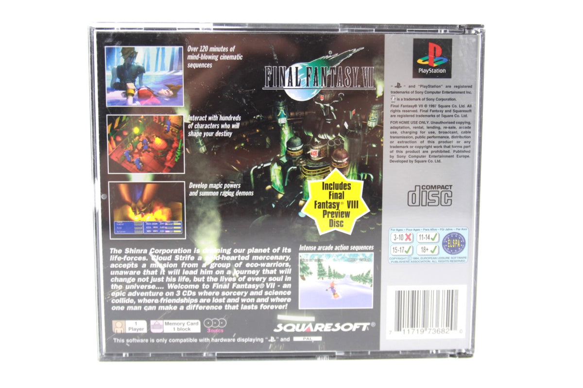 **MINT DISC** Final Fantasy VII (PS1) [PAL] - WITH WARRANTY [Platinum] *COS*