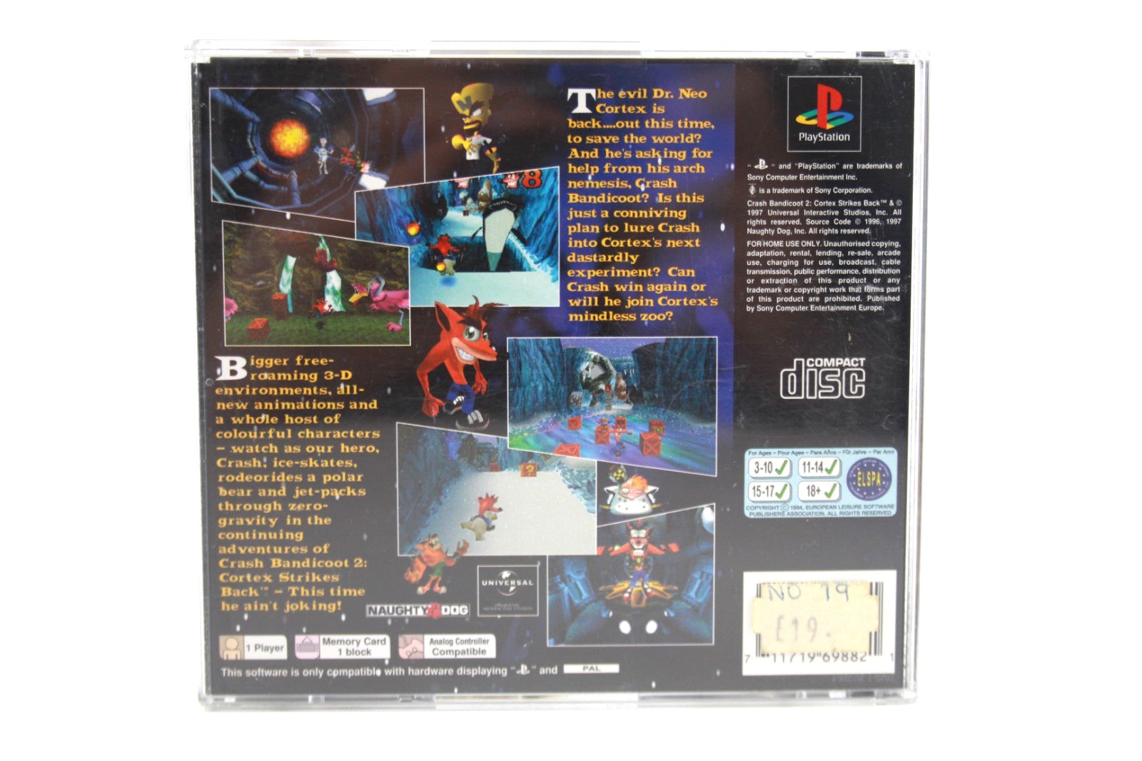 Crash Bandicoot 2 Cortex Strikes Back - PlayStation (PS1) [PAL] - WITH WARRANTY