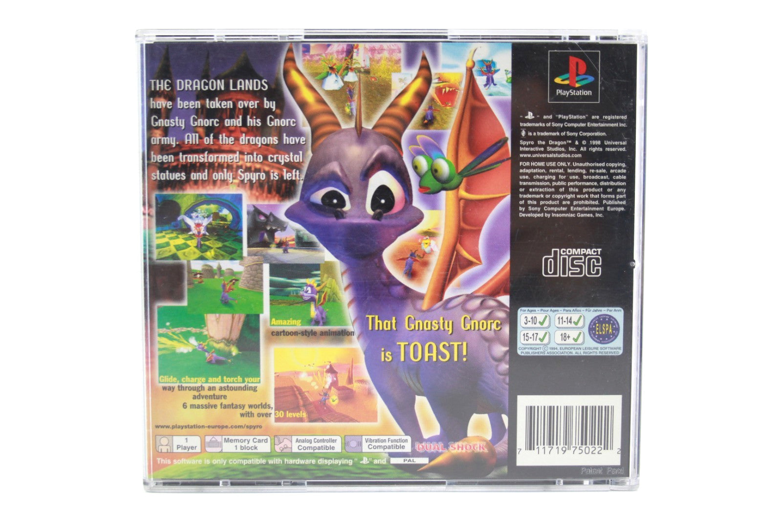 Spyro the Dragon - PlayStation 1 (PS1) [PAL] - WITH WARRANTY