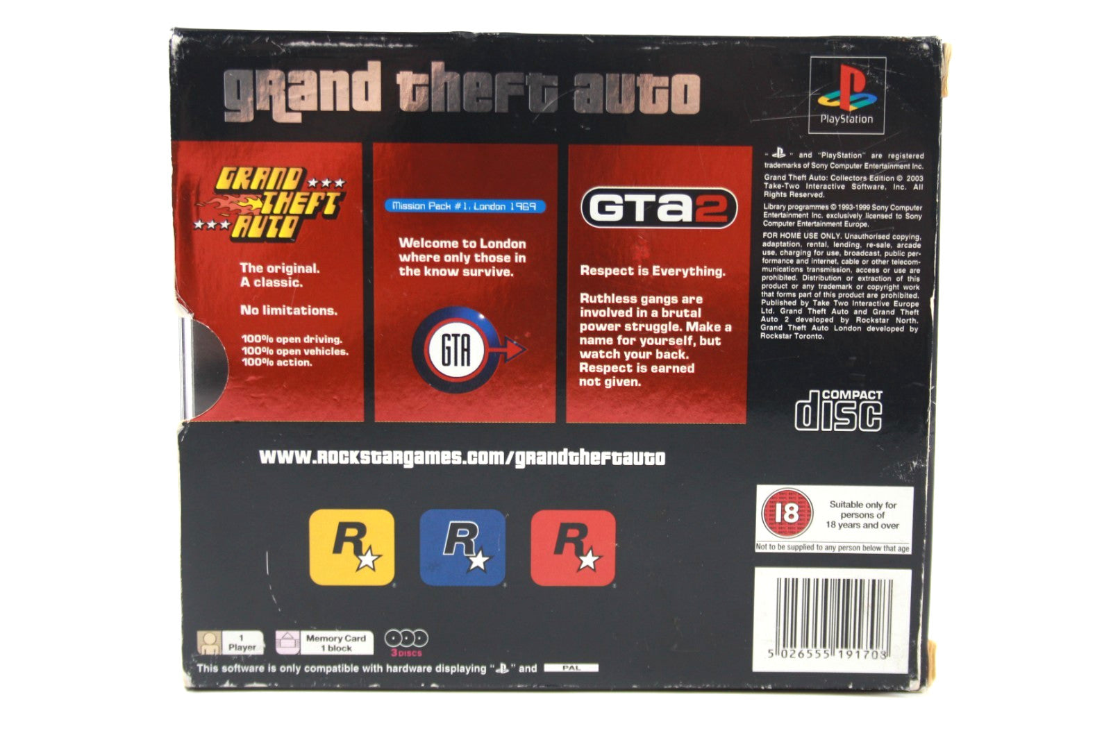 Grand Theft Auto Collectors Edition - PlayStation (PS1) [PAL] *MISSING GTA1*