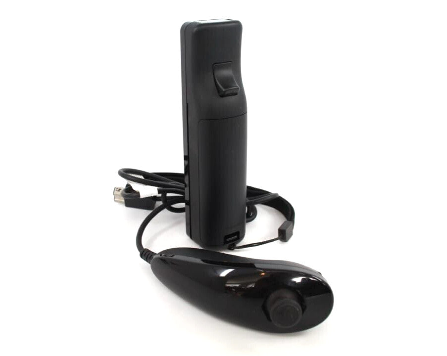 Genuine, Official Nintendo Wii Black Controller Remote + Black Nunchuck