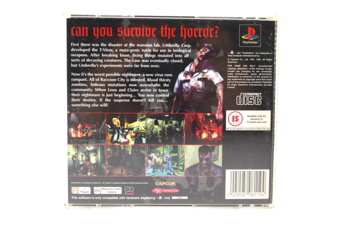 **MINT DISC** Resident Evil 2 (PS1) [PAL] - WITH WARRANTY [BLACK LABEL] *COS*
