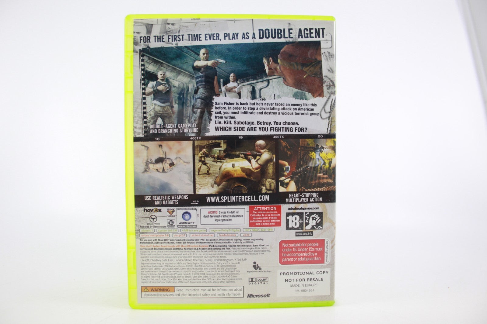 Splinter Cell Double Agent - PROMO COPY (Xbox 360) [PAL] - WITH WARRANTY