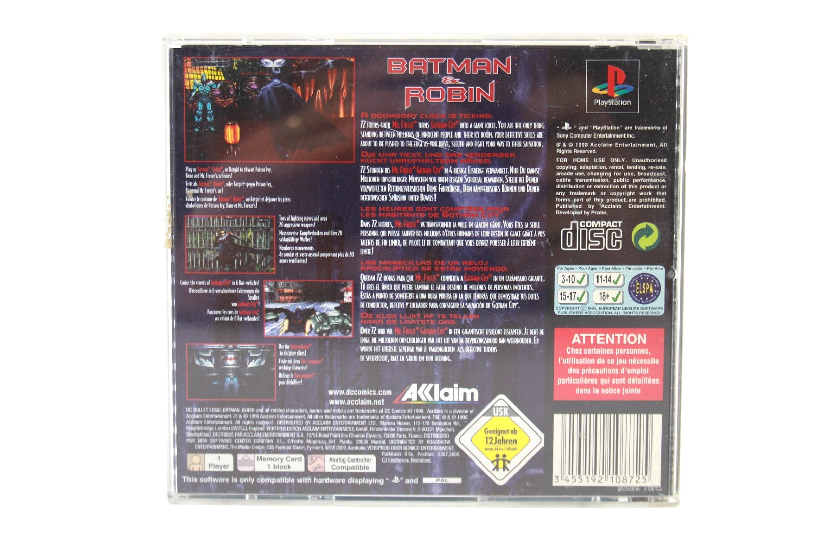 Batman & Robin - PlayStation (PS1) [PAL] - WITH WARRANTY