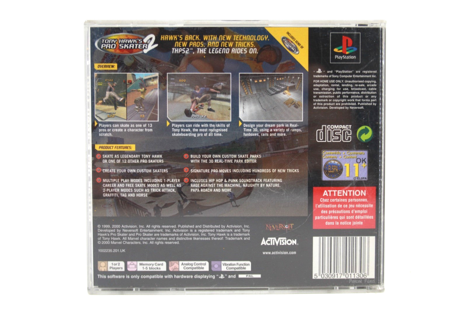 Tony Hawk's Pro Skater 2 - PlayStation (PS1) [PAL] - WITH WARRANTY
