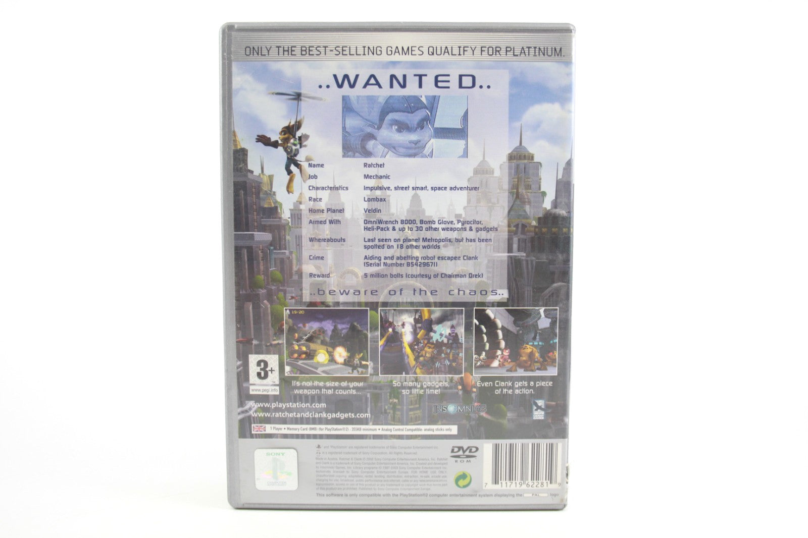 Ratchet & Clank (Platinum) - PlayStation 2 (PS2) [PAL] - WITH WARRANTY *COS*