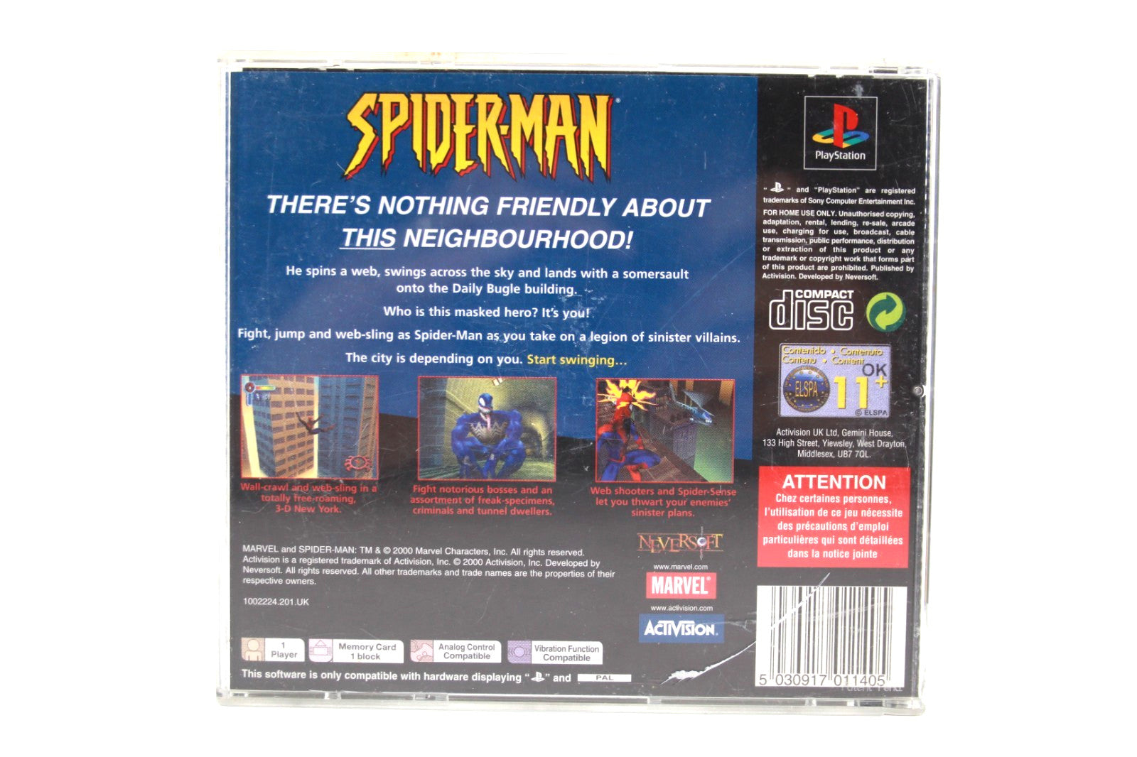 Spider-Man - PlayStation 1 (PS1) [PAL] - WITH WARRANTY