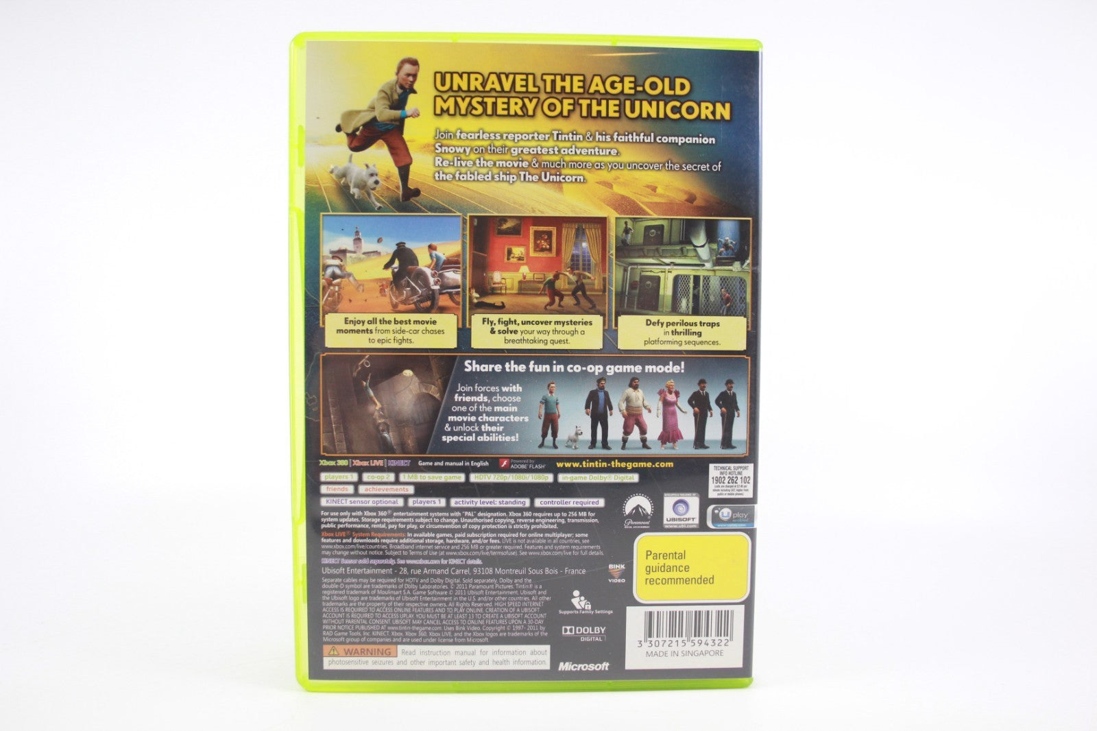 The Adventures of Tin Tin Secret of Unicorn - Xbox 360 [PAL] - WITH WARRANTY