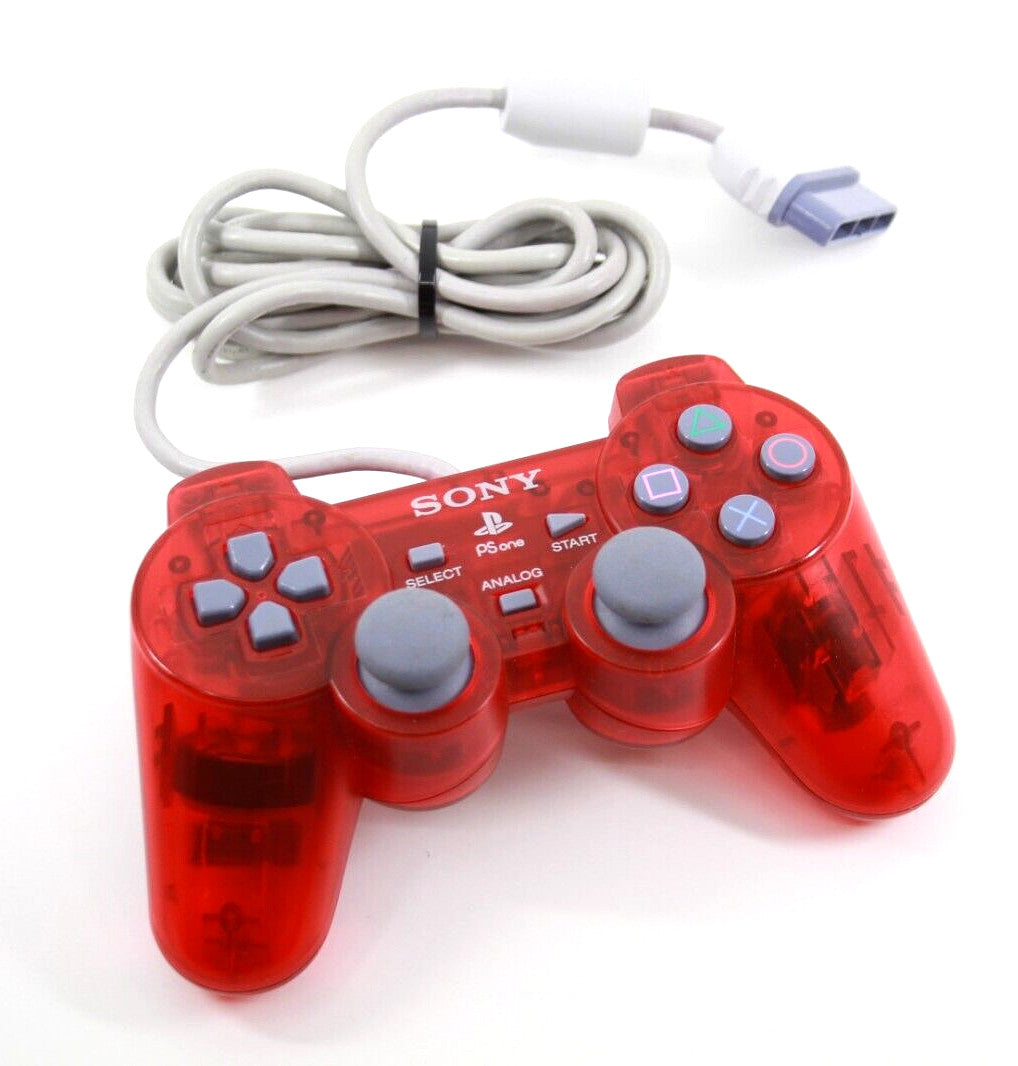 Genuine, Official Sony PlayStation Controller SCPH-110 [Transparent Red]