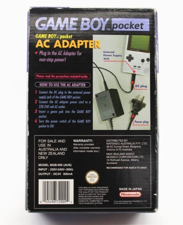 Genuine, Official Nintendo Game Boy Pocket AC Adapter [MGB-005] BOXED