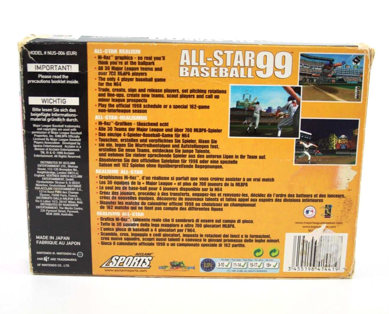 All-Star Baseball 99 - Nintendo 64 (N64) [PAL] - WITH WARRANTY