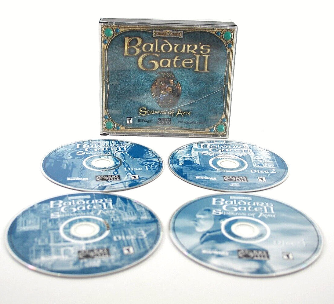 Baldur's Gate 2 II: Shadows of Amn 4 Disc Set Forgotten Realms PC 2000s