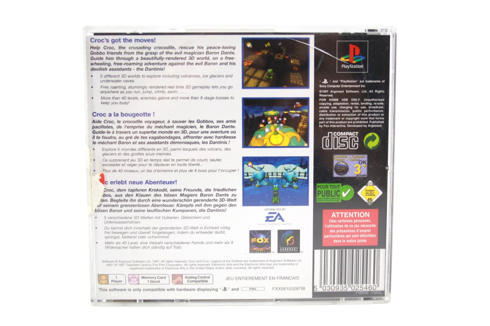 Croc Legend of the Gobbos  [Classics] - PlayStation (PS1) [PAL] - WITH WARRANTY