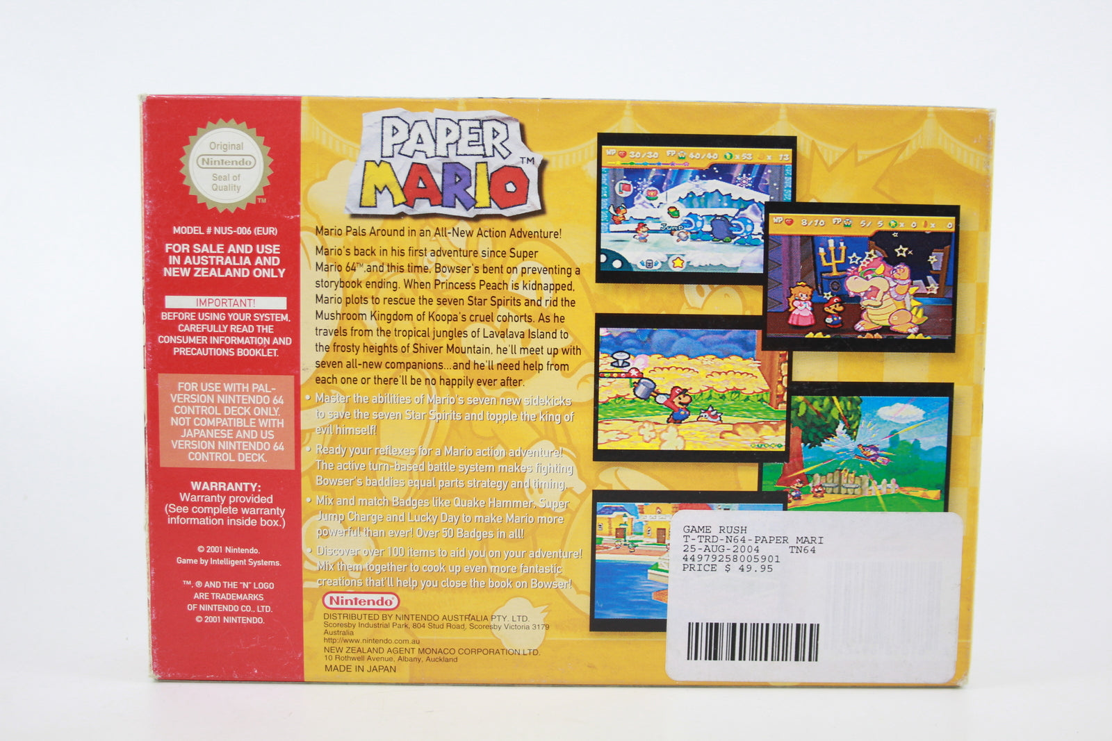 Paper Mario - Nintendo 64 (N64) [PAL] - WITH WARRANTY - BOXED